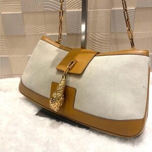 Gucci Tan and Cream Shoulder Bag
